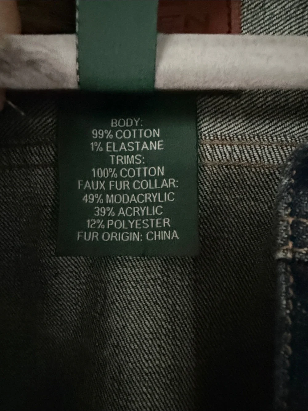 Ralph Lauren Dark Blue Denim Jacket with Faux Fur Collar - Picture 3 of 4